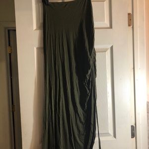 Long Green Skirt w/slit